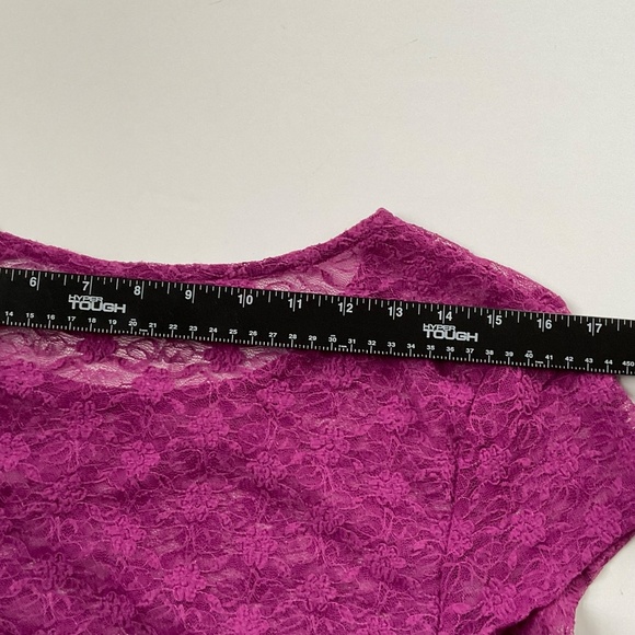 Free People Keep It Simple Lace Tee Sz L Dramatic Orchard Boho Fitted Y2K Floral - Picture 6 of 9